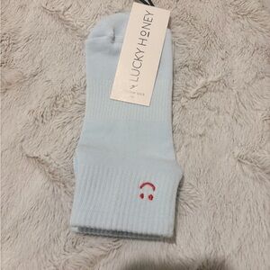 Lucky Honey Harlow Light Blue Smiley  Socks OS